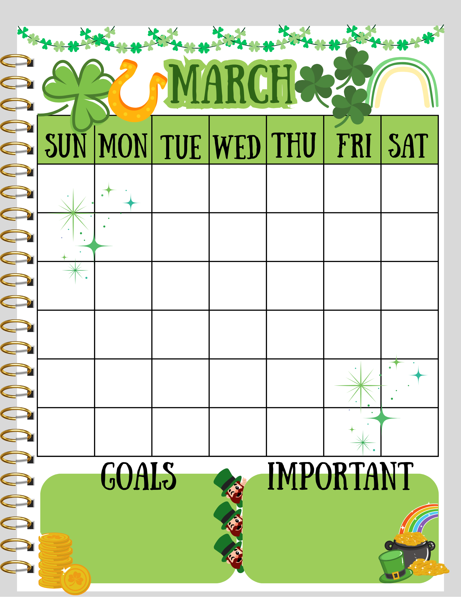 Monthly Holiday Digital Planner | Undated