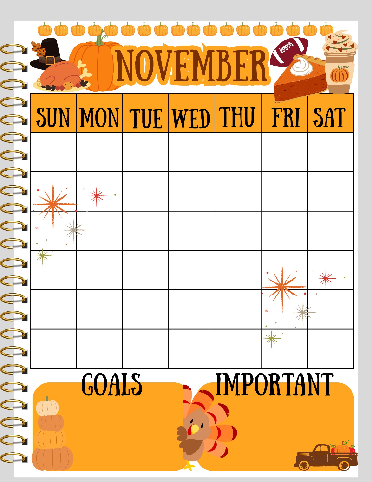Monthly Holiday Digital Planner | Undated